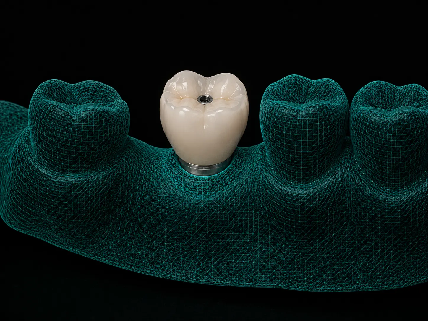 Screw-retained molar implant crown design with screw access channel